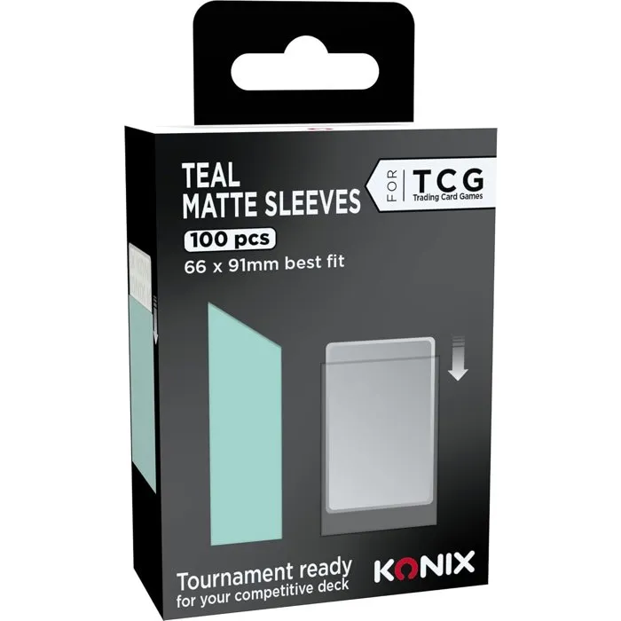 Konix Fundas para Cartas Mate 66 x 91 mm 100 Unidades Azul Turquesa - Magic: The Gathering, Pokemon, Competicion Konix Fundas para Cartas Mate 66 x 91 mm 100 Unidades Azul Turquesa - Magic: The Gathering, Pokemon, Competicion