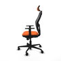PIQUERAS Y CRESPO Silla de oficina Jorquera con mecanismo Sincro, asiento naranja y malla negra