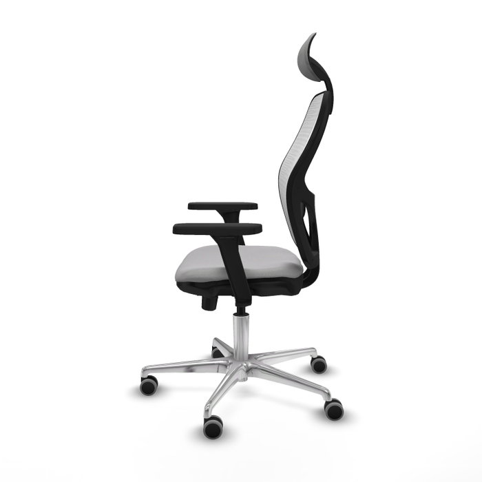 PIQUERAS Y CRESPO Silla de oficina Jorquera con mecanismo Sincro/Traslack, Gris claro y Blanco