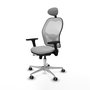PIQUERAS Y CRESPO Silla de oficina Jorquera con mecanismo Sincro/Traslack, Gris claro y Blanco