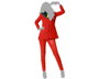 Disfraz Payaso Rojo con Corbata y Camisa para Mujer Adulta XS-S Chaqueta Pantalón Cuello