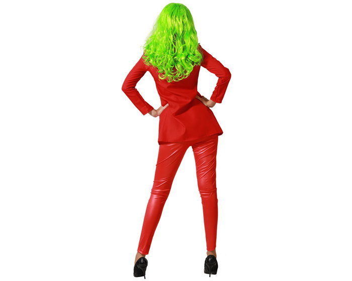 Disfraz Payaso Rojo con Corbata y Camisa para Mujer Adulta XS-S Chaqueta Pantalón Cuello Disfraz Payaso Rojo con Corbata y Camisa para Mujer Adulta XS-S Chaqueta Pantalón Cuello