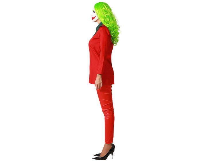 Disfraz Payaso Rojo con Corbata y Camisa para Mujer Adulta XS-S Chaqueta Pantalón Cuello Disfraz Payaso Rojo con Corbata y Camisa para Mujer Adulta XS-S Chaqueta Pantalón Cuello