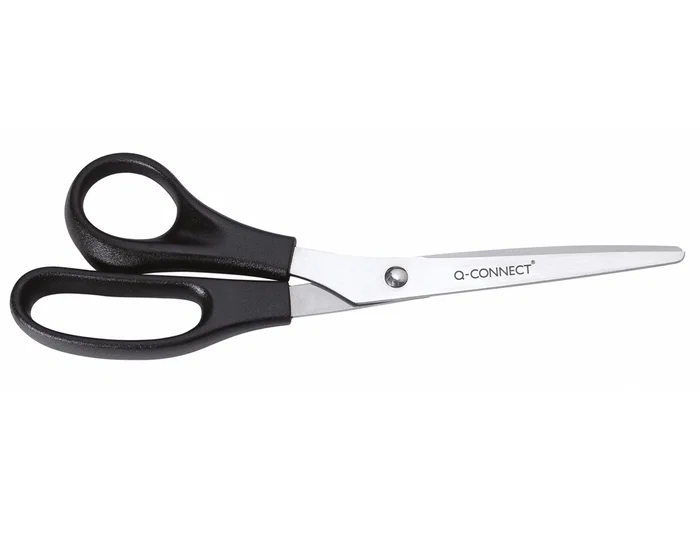 Q-connect Tijera Oficina para Zurdos 8' 21 cm Acero Inoxidable Mango Plástico Negro