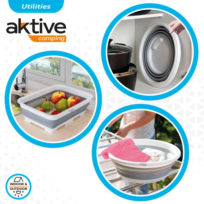 Aktive Conjunto de cubo, barreño y cubeta plegable Aktive Conjunto de cubo, barreño y cubeta plegable