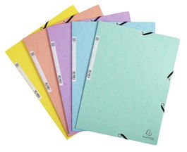 Carpeta De Gomas Y Solapas Exacompta Aquarel Cartulina 400G A4 Con Etiqueta Colores Pastel Surtido (Set de 50)