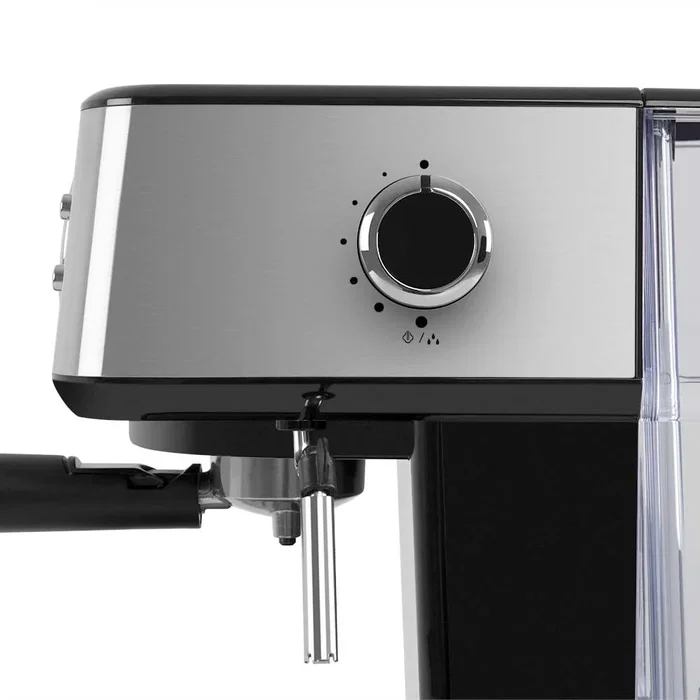 Orbegozo Cafetera Espresso EX 5500 Semi-automática, 20 Bares, 1100W, Depósito 1.5L, con Vaporizador y para Cápsulas Nespresso, Color Negro/Plata