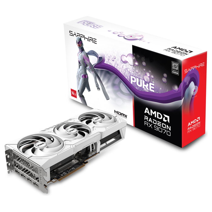 Sapphire RX 9070 16GB GDDR6 Tarjeta Gráfica 3 Ventiladores Blanca Sapphire RX 9070 16GB GDDR6 Tarjeta Gráfica 3 Ventiladores Blanca