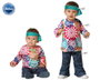 Disfraz Hippie Multicolor Unisex Bebé Niño 6-12 Meses: Pantalón, Camisa y Tocado Años 60