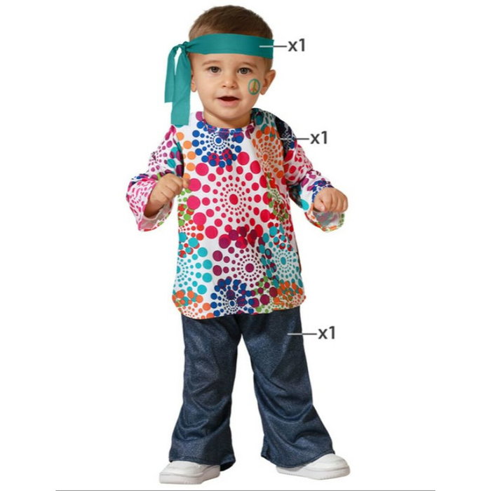 Atosa Disfraz Hippie Multicolor Bebé Niño Atosa Disfraz Hippie Multicolor Bebé Niño