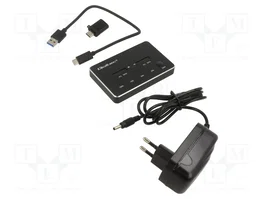 QOLTEC Estación de acoplamiento USB 3.1 Gen 1 Negro