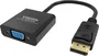 Vision TC-DPVGA/BL Adaptador DisplayPort Macho a VGA (D-Sub) Hembra, Resolución 1920x1080, Negro