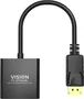 Vision TC-DPVGA/BL Adaptador DisplayPort Macho a VGA (D-Sub) Hembra, Resolución 1920x1080, Negro