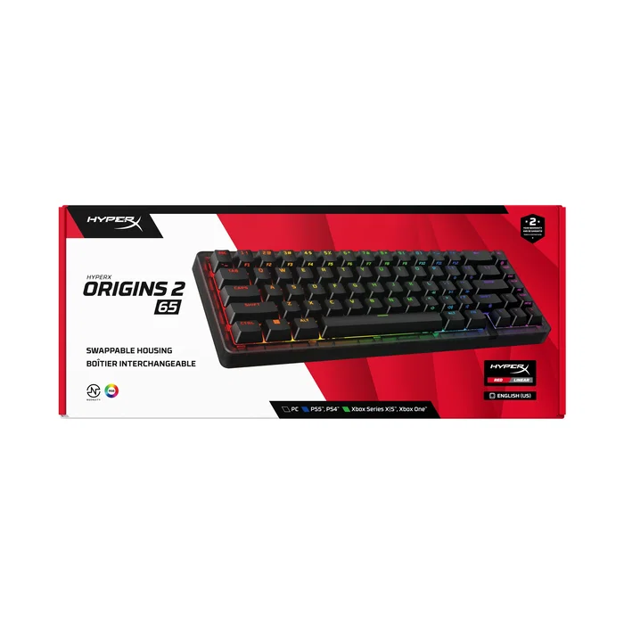 HyperX Origins 2 65 Teclado Mecánico Compacto RGB Negro HyperX Origins 2 65 Teclado Mecánico Compacto RGB Negro