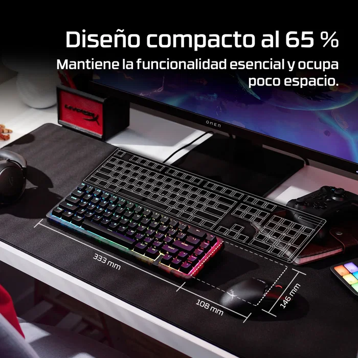 HyperX Origins 2 65 Teclado Mecánico Compacto RGB Negro HyperX Origins 2 65 Teclado Mecánico Compacto RGB Negro