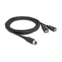 DeLOCK 60291 Cable M12 de 8 pines a 2 x USB 2.0 Tipo-A, 2 m, Negro