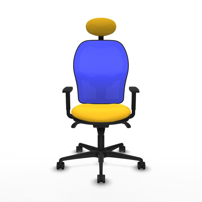 PIQUERAS Y CRESPO Silla de oficina Jorquera con mecanismo Sincro, Amarillo y Azul