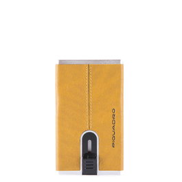 Blue Square, Tarjetero de cuero, Para espalda y tarjetas de crédito, Amarillo, Unisex