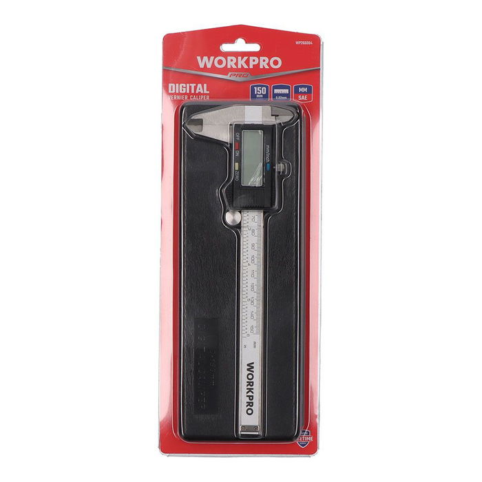 Workpro Calibre Vernier Digital 150 mm Acero Inoxidable Pantalla LCD Métrico SAE Precisión 0.02 mm