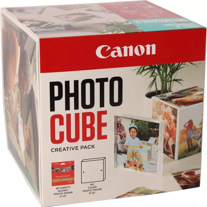Canon Photo Cube Creative Pack con Papel Fotográfico Brillante de 13x13 cm, Azul, 40 Hojas Canon Photo Cube Creative Pack con Papel Fotográfico Brillante de 13x13 cm, Azul, 40 Hojas