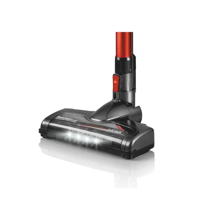 Haeger VC-600.047A Aspiradora Escoba 2 en 1 Vertical 600 W Sin Bolsa, 0.6 L, Ciclónica, Negro y Rojo