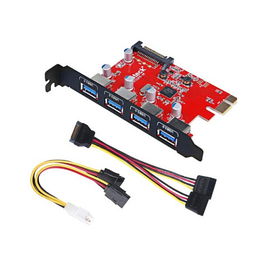 Inateck KTU3FR-4P Tarjeta PCIe USB 3.2 Gen 1 4 Puertos 5 Gbit/s SATA 15 Pin