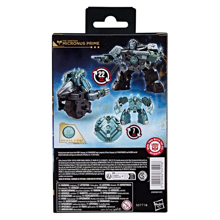 Hasbro Transformers Age of the Primes Micronus Prime Figura 14cm se convierte en 22 pasos
