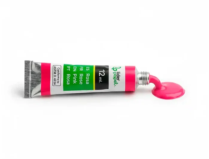 Liderpapel Témpera en tubo de aluminio de 12 ml, estuche de 5 tubos colores primarios