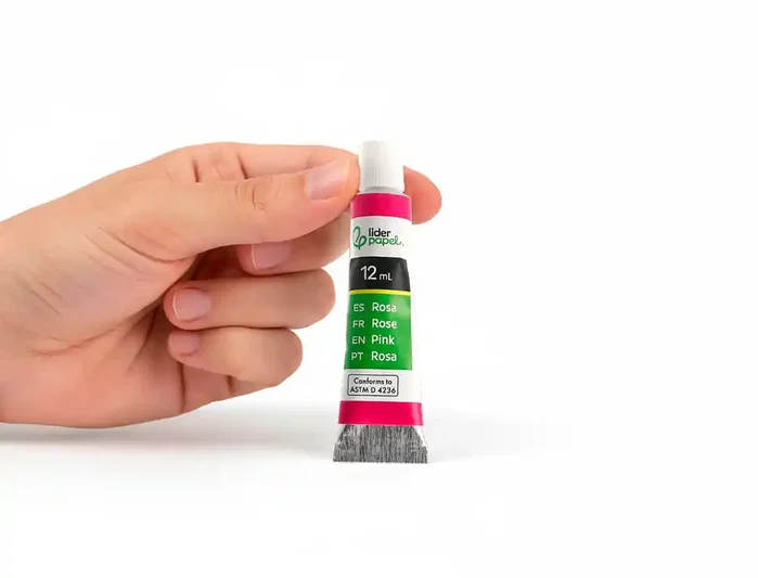 Liderpapel Témpera en tubo de aluminio de 12 ml, estuche de 5 tubos colores primarios