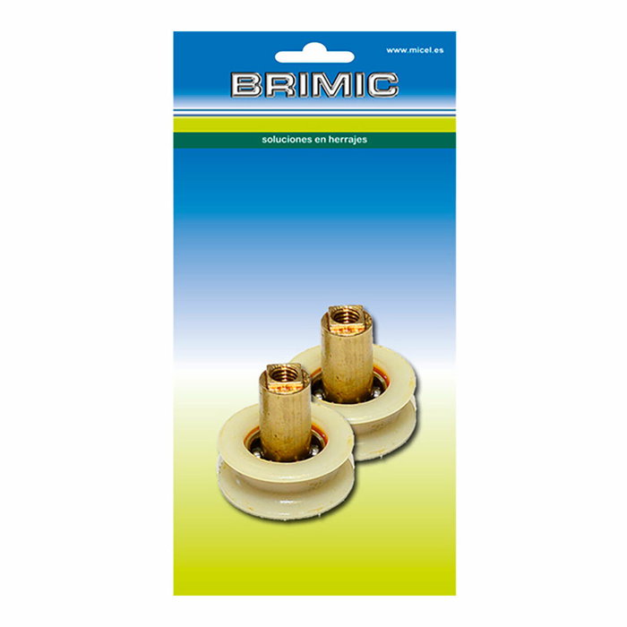 Micel Blíster con 2 rodamientos para mampara tubo RD2 ø24x9mm blanco