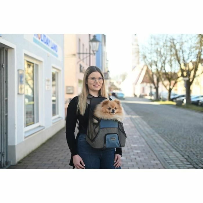 Kerbl Bolsa de transporte frontal Vacation Gris/azul