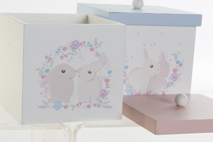 DKD Home Decor Caja MDF 11,5x11,5x11 Surtido 2 Colores