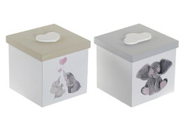 DKD Home Decor Caja MDF 11,5x11,5x11 Surtido 2 Colores