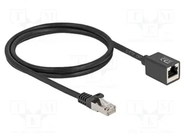 DeLOCK Prolongador Ethernet Cat 6a S/FTP 1 m Negro