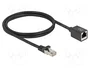 DeLOCK Prolongador Ethernet Cat 6a S/FTP 1 m Negro