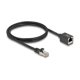 DeLOCK 90294 Cable de extensión de red RJ45 Cat6a S/FTP 1 m Negro