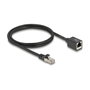 DeLOCK 90294 Cable de extensión de red RJ45 Cat6a S/FTP 1 m Negro
