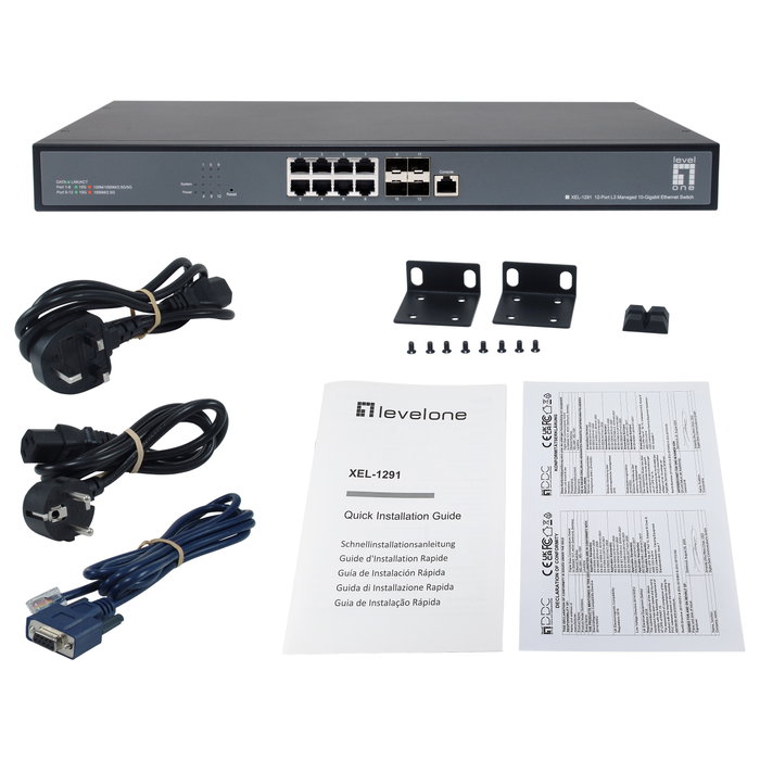 LevelOne XEL-1291 Switch 8x10GE/4x10GSFP+ 19" Managed L3