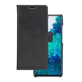Dbramante1928 Lynge Funda Cartera para Samsung Galaxy S21 FE 16.3 cm (6.41") en Cuero Negro, Compatible con Carga Inalámbrica y con 3 Bolsillos para Tarjetas