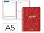 Liderpapel Agenda Escolar 2026-2027 Espiral Classic, Día Página A5, Interior Bilingüe, Papel FSC 70g, Color Rojo