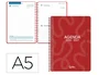 Liderpapel Agenda Escolar 2026-2027 Espiral Classic, Día Página A5, Interior Bilingüe, Papel FSC 70g, Color Rojo