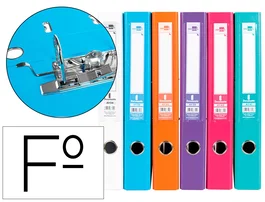 Liderpapel Archivador de palanca forrado PVC lomo 52 mm colores surtidos