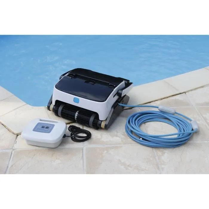 Ubbink Roboclean 3 Limpiafondos Automático para Piscinas (Paredes, Fondo, Línea de Agua) con Cable de 15m y Filtración 100µ