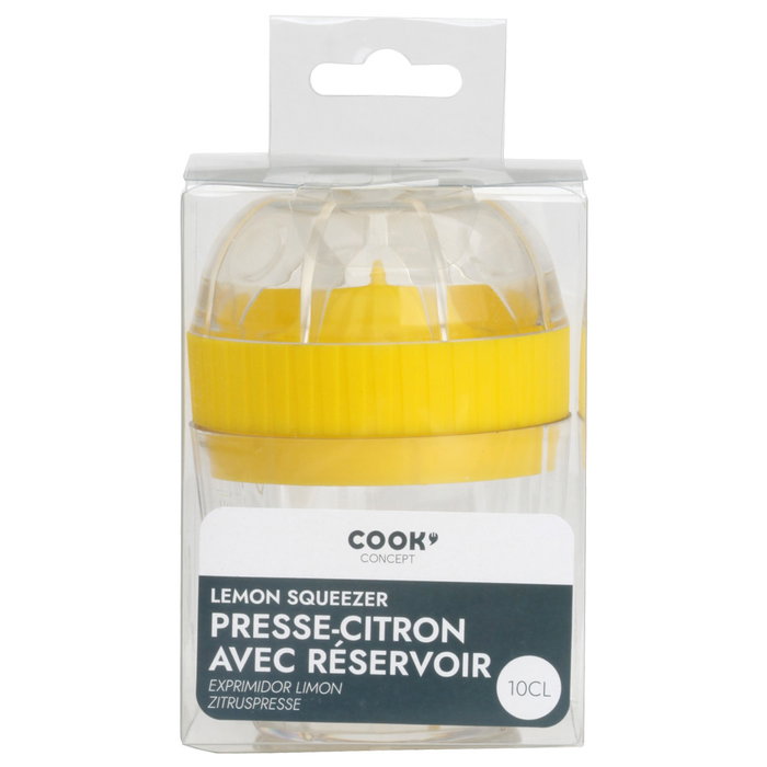 Cook Concept Exprimidor Limón con Depósito y Marcador de Centilitros, Capacidad 100 ml, Colores Surtidos