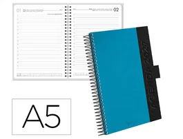 Liderpapel Agenda de oficina 2027 Espiral A5 Bilingüe Azul marino