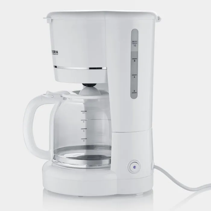 Severin KA4323 Cafetera Filtro 10 Tazas Antigoteo Filtro Permanente Placa Calefactora Blanca