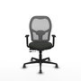 PIQUERAS Y CRESPO Silla de oficina Jorquera con mecanismo Sincro/Traslack, Negro/Gris
