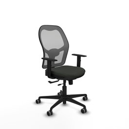 PIQUERAS Y CRESPO Silla de oficina Jorquera con mecanismo Sincro/Traslack, Negro/Gris