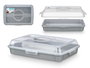 Leknes Portatarta Rectangular Gris con Asa 43 x 29.5 x 19.5 cm (Set de 12)