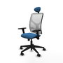 PIQUERAS Y CRESPO Silla de oficina Motilla con mecanismo Sincro, Azul claro y Blanco